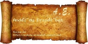 Andódy Erzsébet névjegykártya