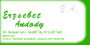 erzsebet andody business card